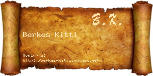 Berkes Kitti névjegykártya